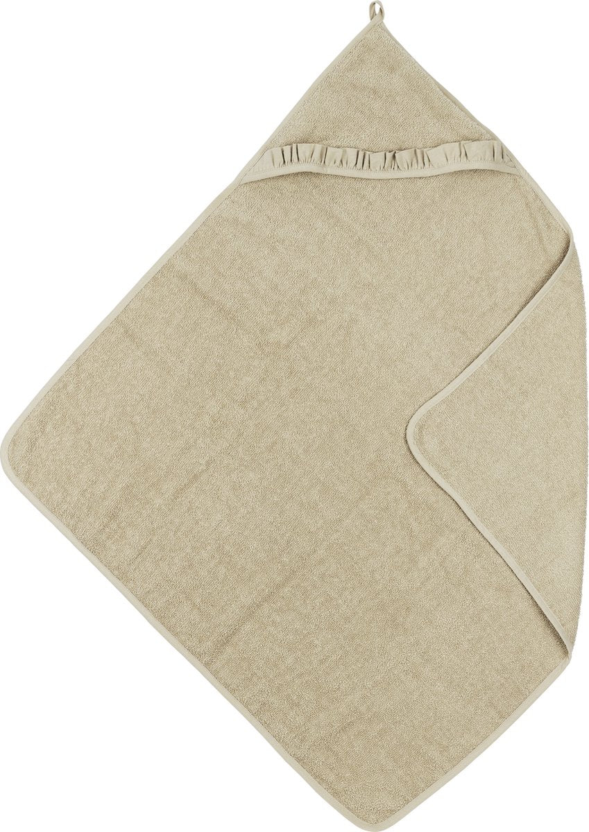 Meyco baby ruffle badcape - sand - 80x80cm