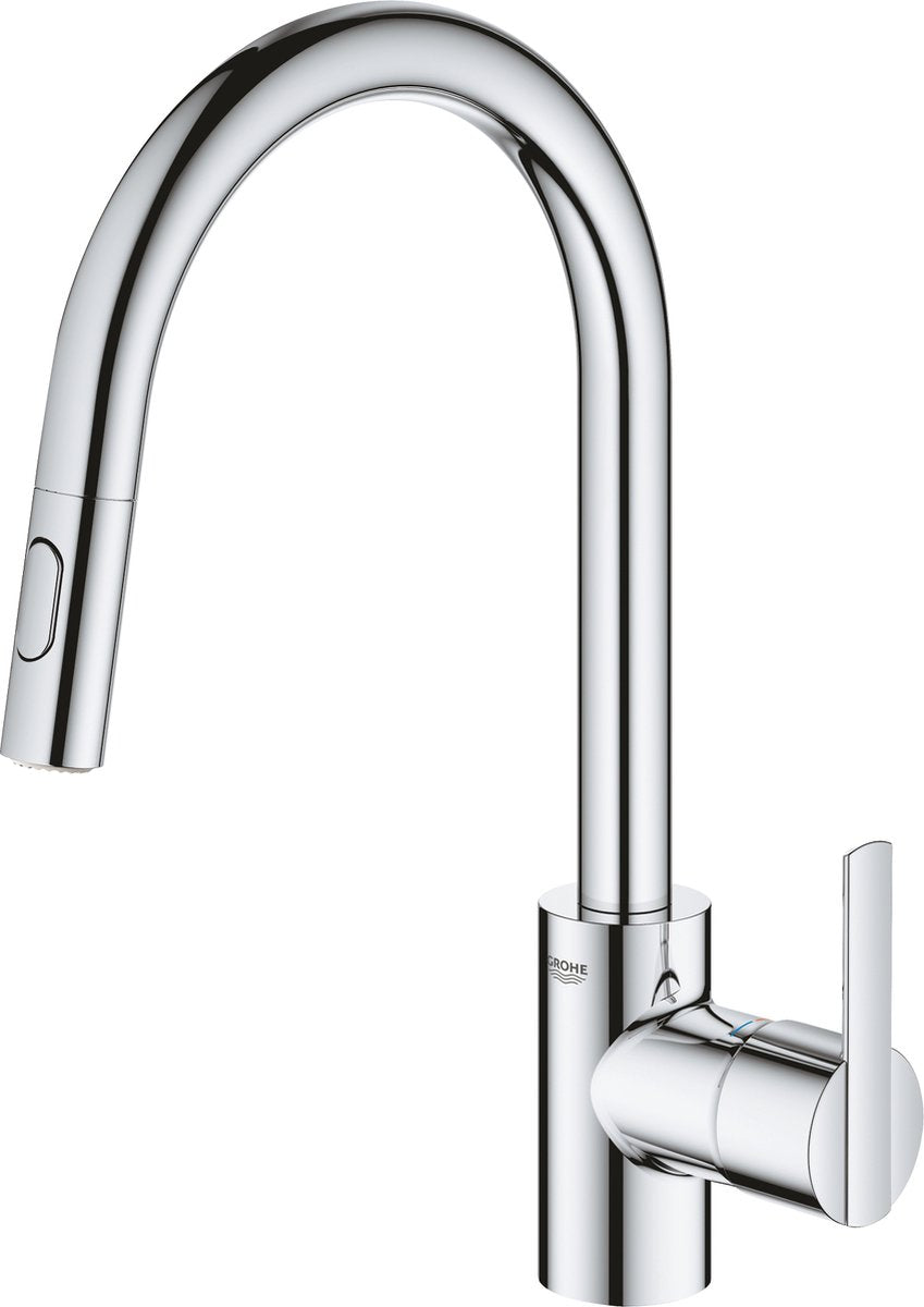 Rubinetto cucina Grohe Quickfix Feel - bocca girevole - doccetta estraibile - cromo
