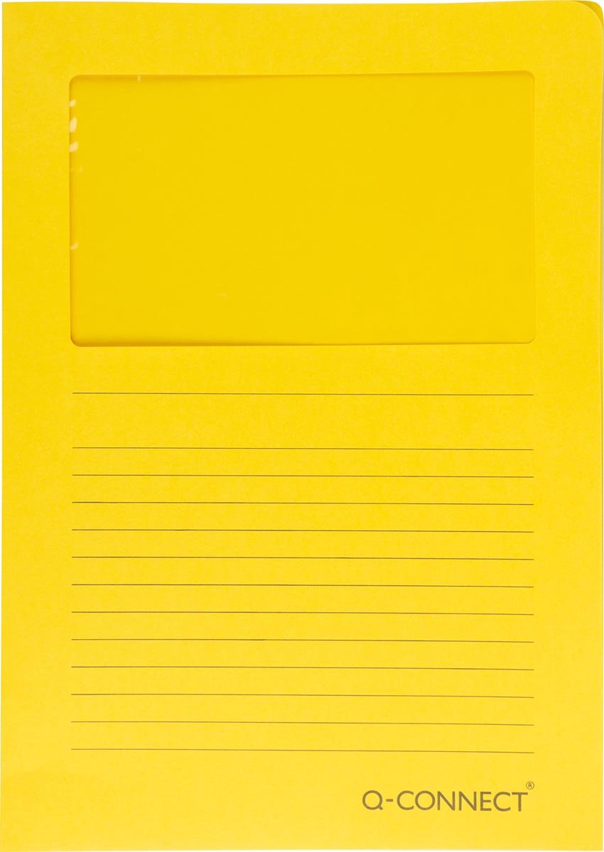 Q-connect l-map con finestra | 120 g/m² | a4 | confezione da 100 pezzi | giallo