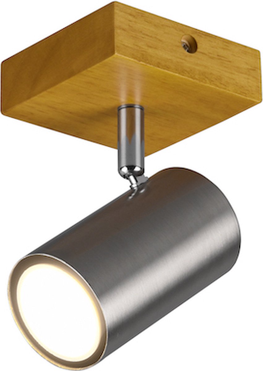 Trio marley - spot - níquel mate - excl. 1x gu10 4.5w - elemento de madera