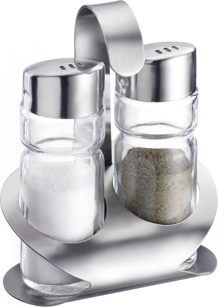Set sale e pepe Westmark, 3 pezzi, capacità: 40 ml ciascuno, bicchiere in acciaio inossidabile, bianco, argento trasparente, 65022260