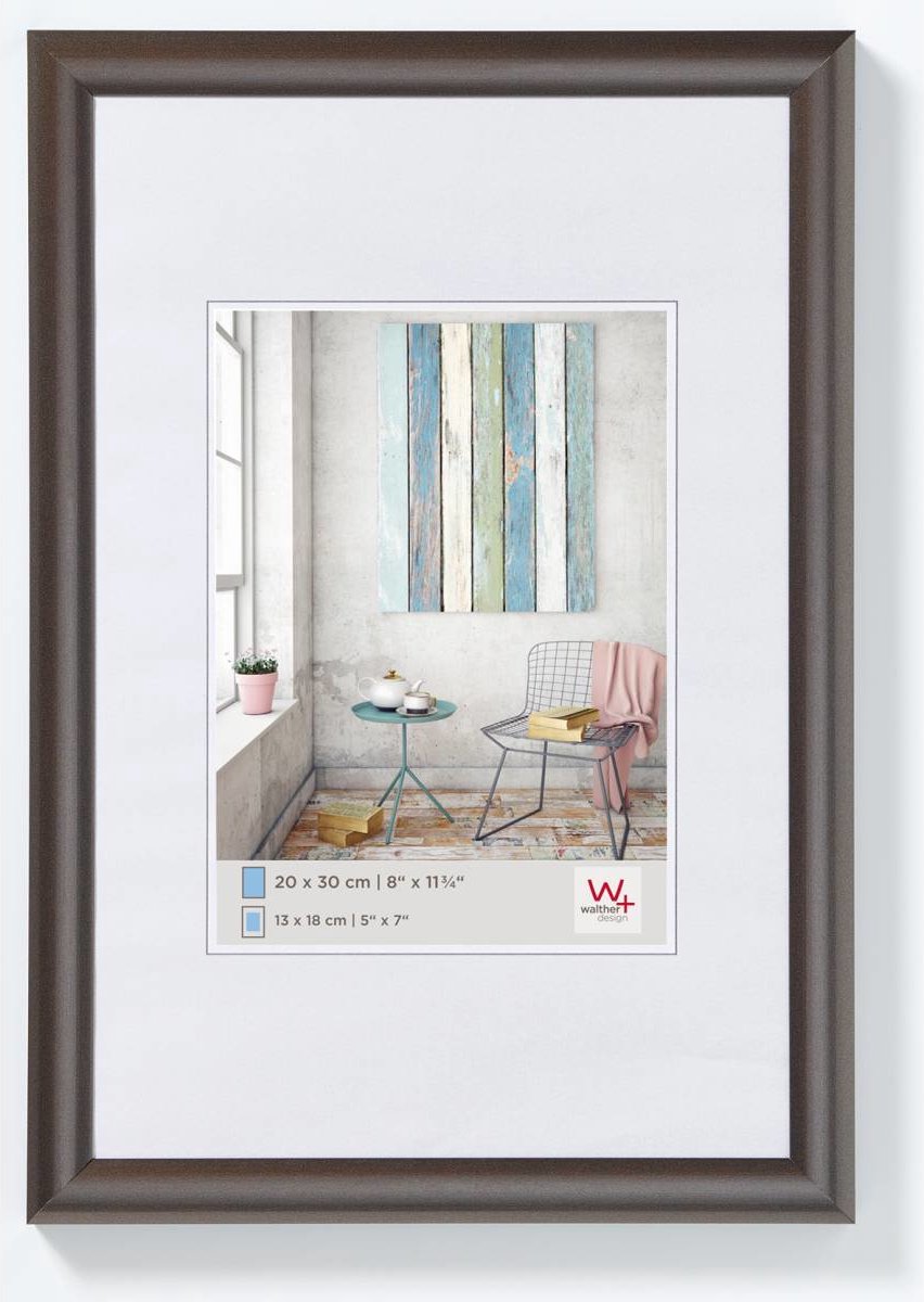Walther trendstyle - cornice in plastica - misura foto 13x18 cm - acciaio