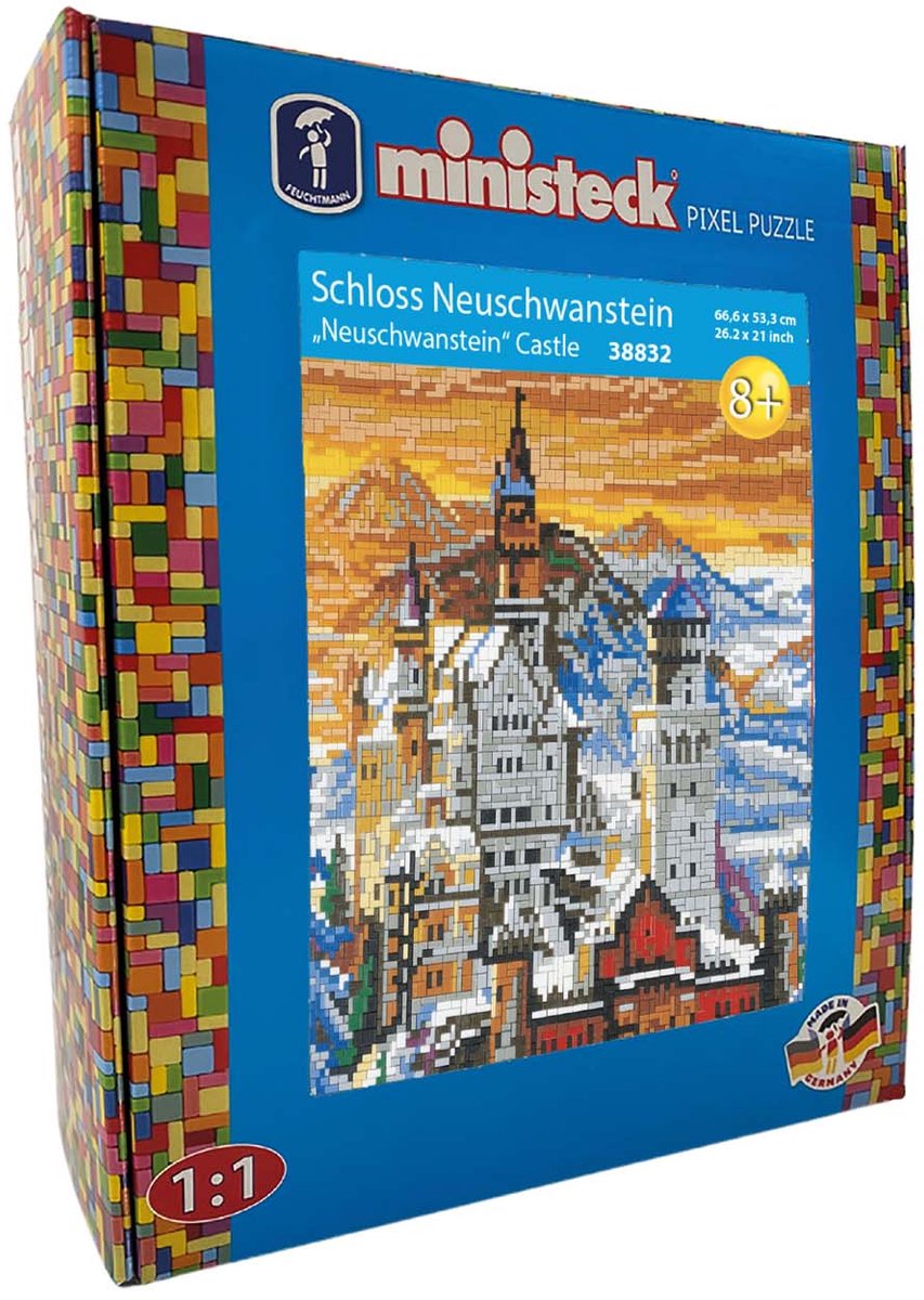 Ministeck bouwset kasteel neuschwanstein - xxl mozaïekdoos - 9800 stukjes.
