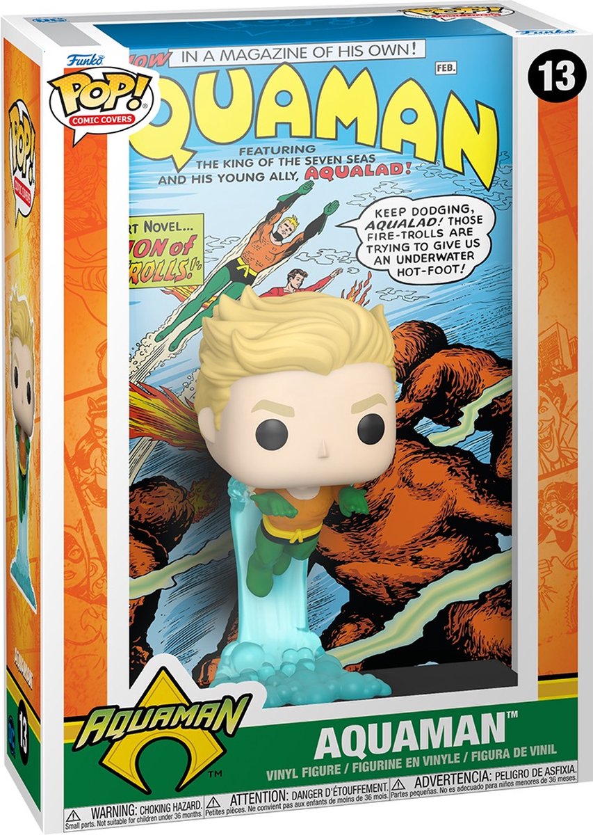 DC Comics Funko Aquaman - ¡Pop! Figura coleccionable aquaman comic cover 9 cm - multicolores