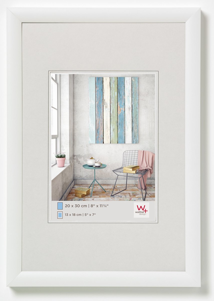 Walther trendstyle - cornice in plastica - misura foto 15x20 cm - bianco
