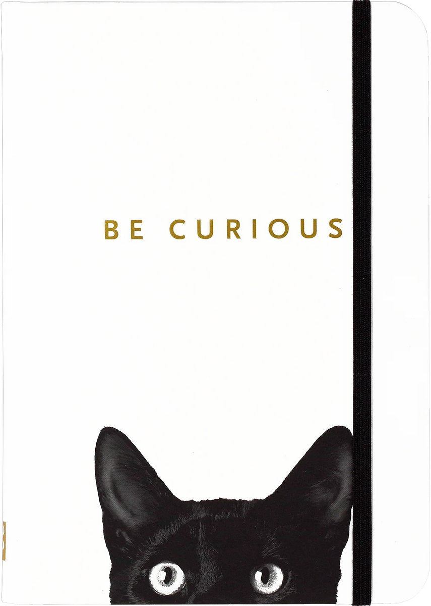 Cuaderno compacto Peter Pauper - Gato curioso - con cierre elástico - 13x18 cm