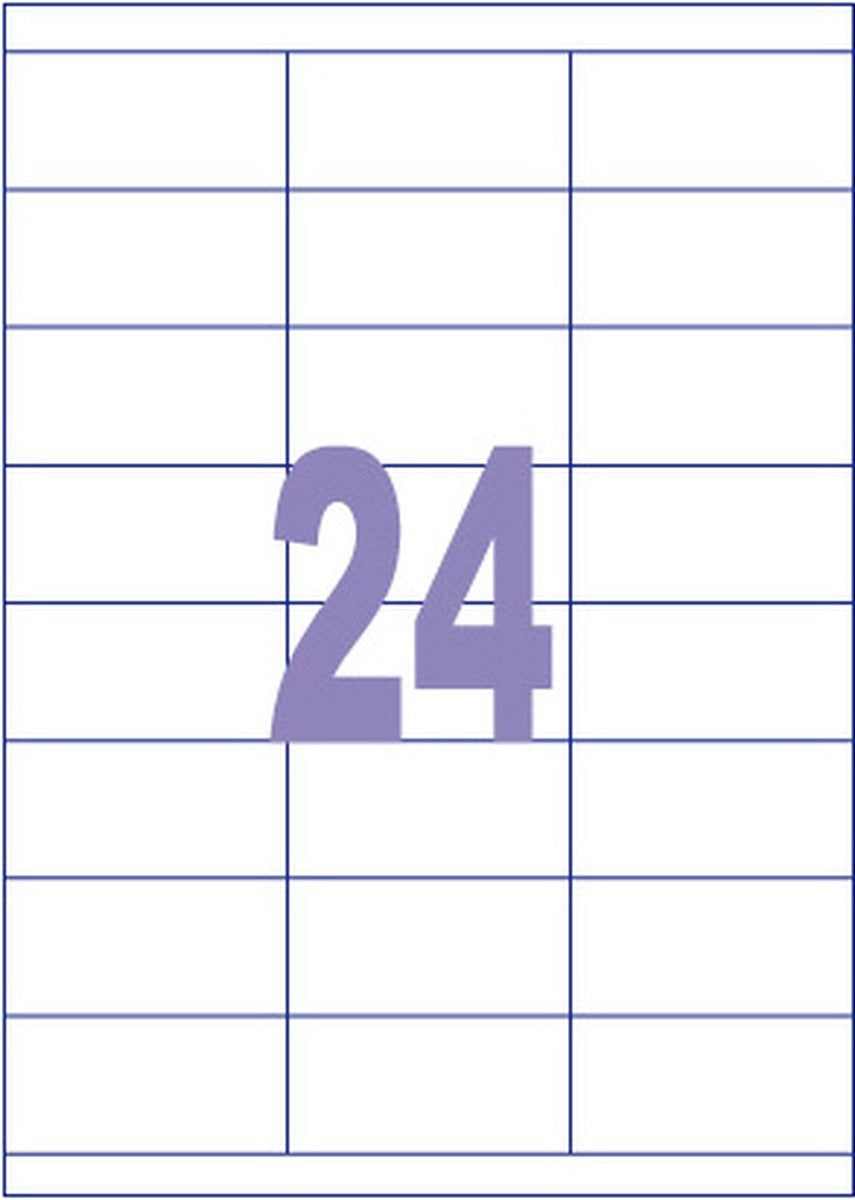 Kangaro labels - universal - inkjet laser copy - 70x35mm - 100 sheets - 24 stickers per sheet - k-7035