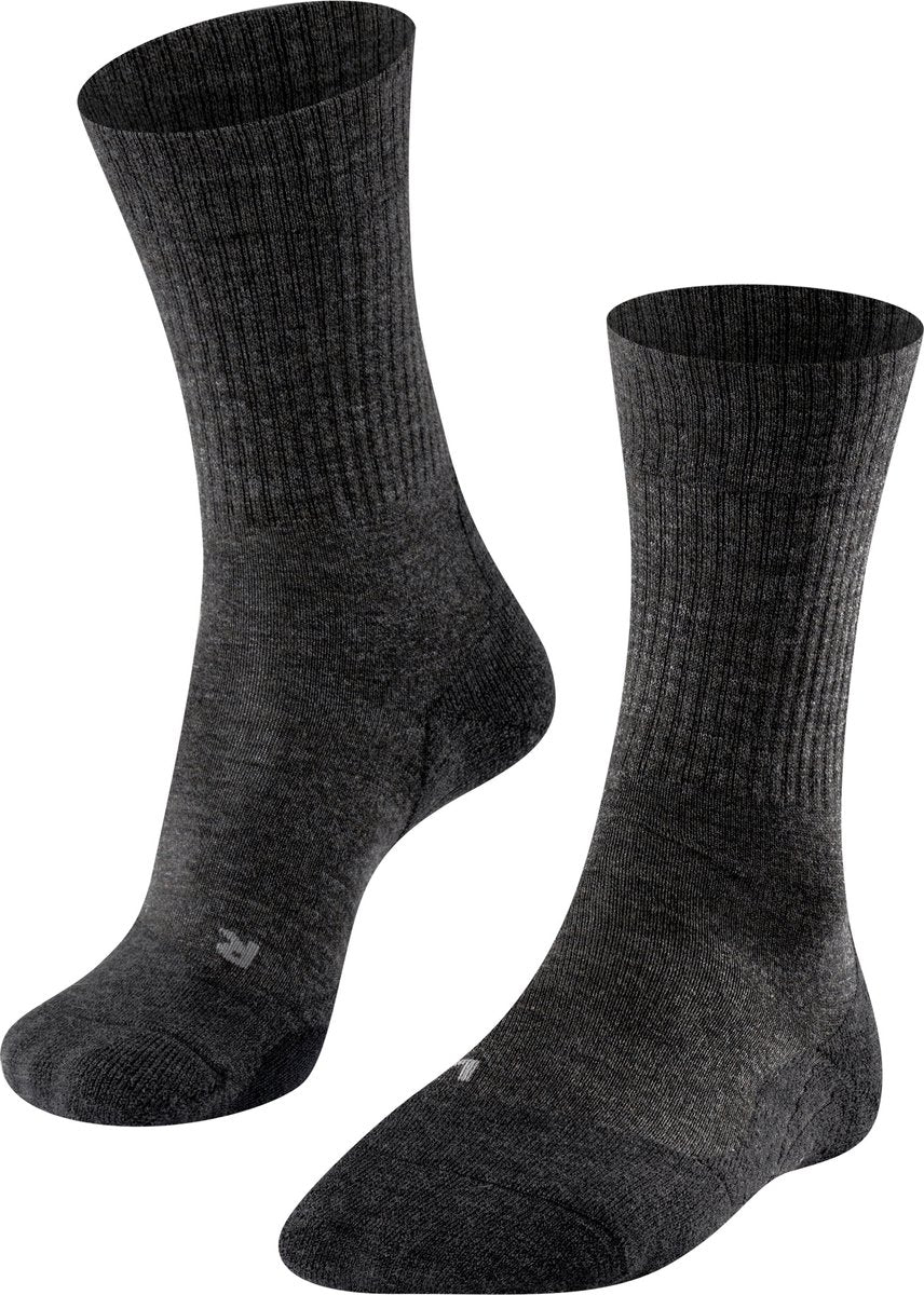 Falke tk2 wool anti-blaar dik wol functioneel materiaal wandelsokken heren grijs - maat 39-41