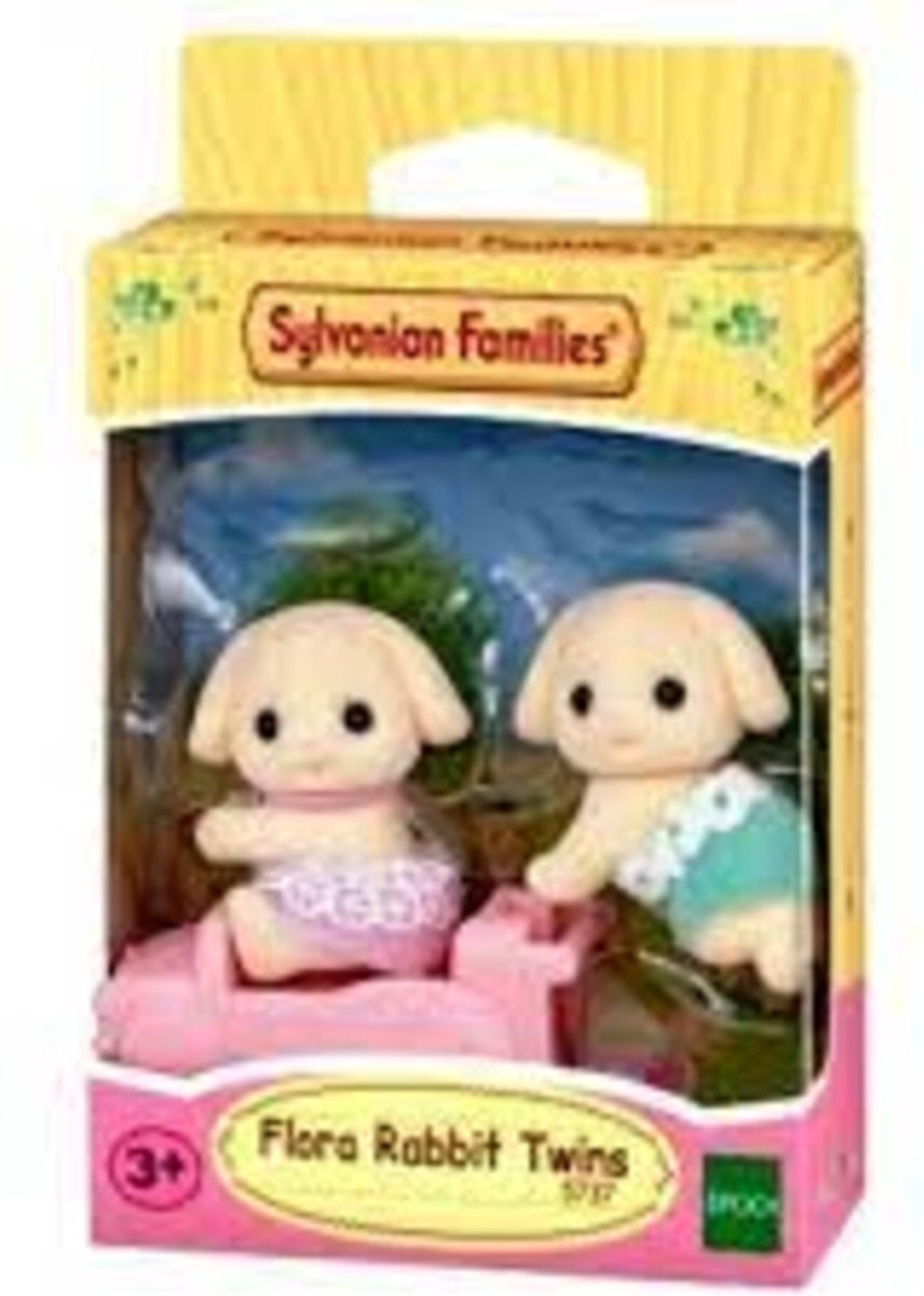Sylvanian Families 5737 Coniglio Lop con Fiori Gemelli - 2 figure di gioco morbide e vellutate