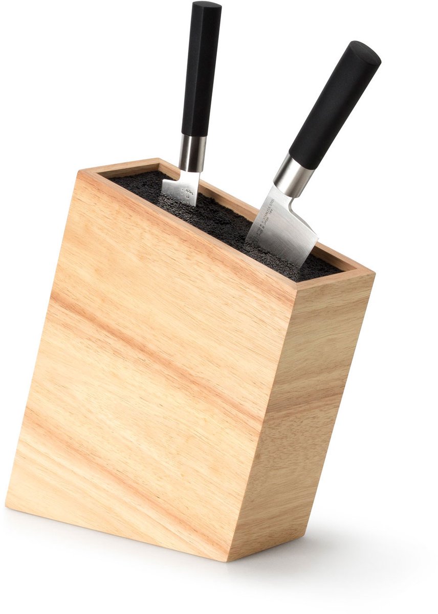 Taco de cuchillos Continenta de madera - madera de caucho - 27,5x22x9cm - cuchillos no incluidos
