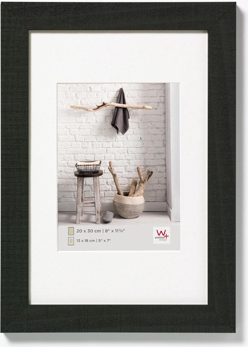 Casa Walther - cornice in legno - misura foto 20 x 30 cm - nera