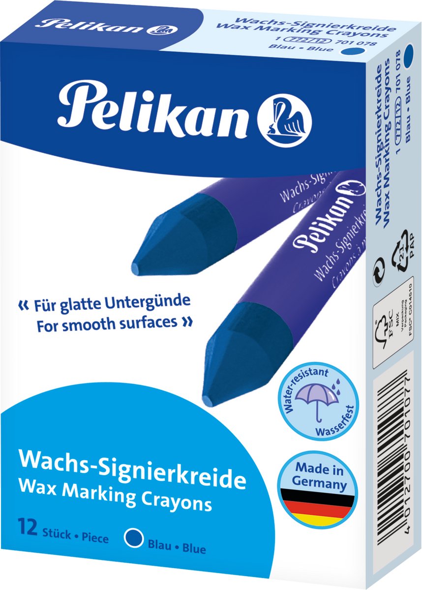 Gesso marca Pelikan 772 - blu - 12 pezzi