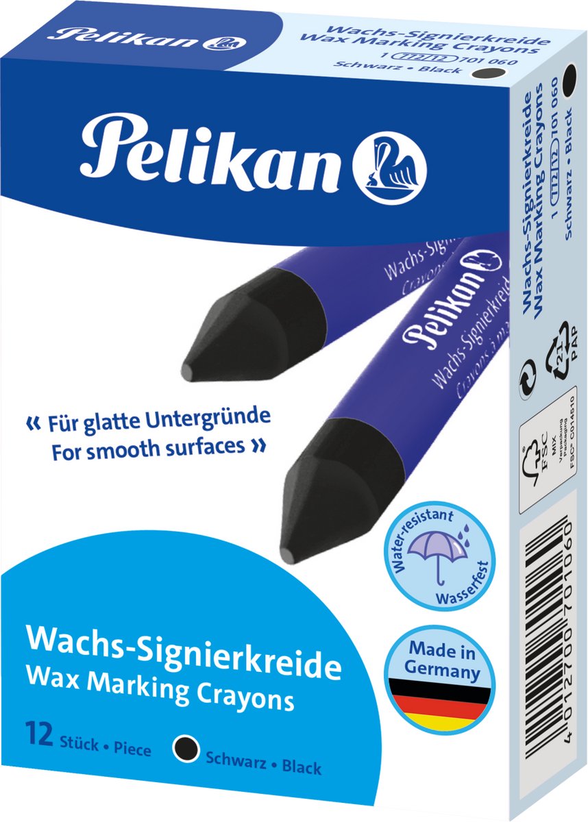 Gesso marca Pelikan 772 - nero - 12 pezzi