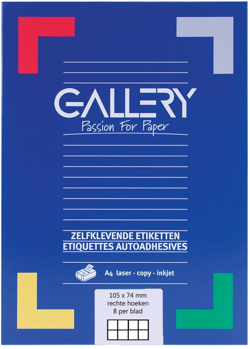 Gallery 100 vel etiketten 105 x 74 mm