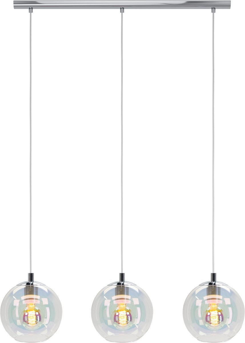 Lámpara colgante Eglo ariscani 2 - e27 - 76,5 cm - vidrio color cromo