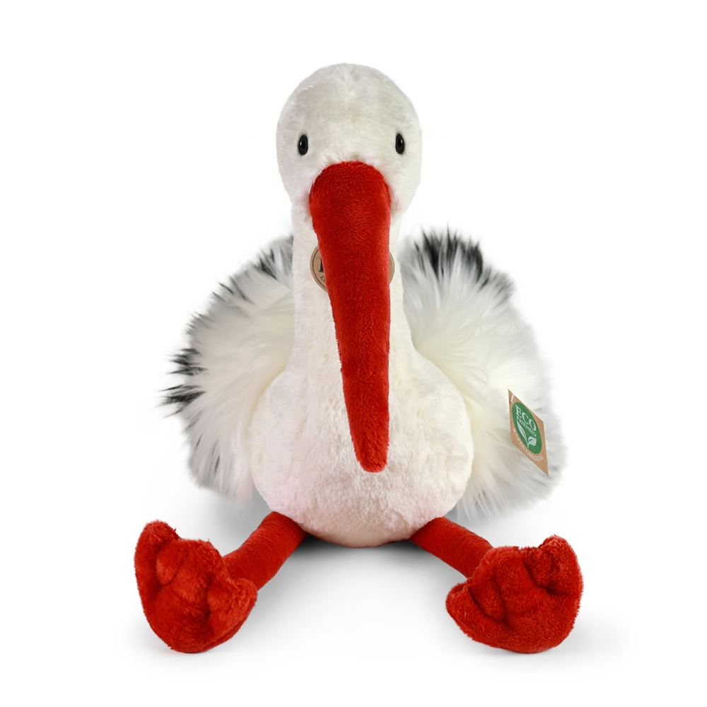 Cicogna peluche 39 cm ecologica