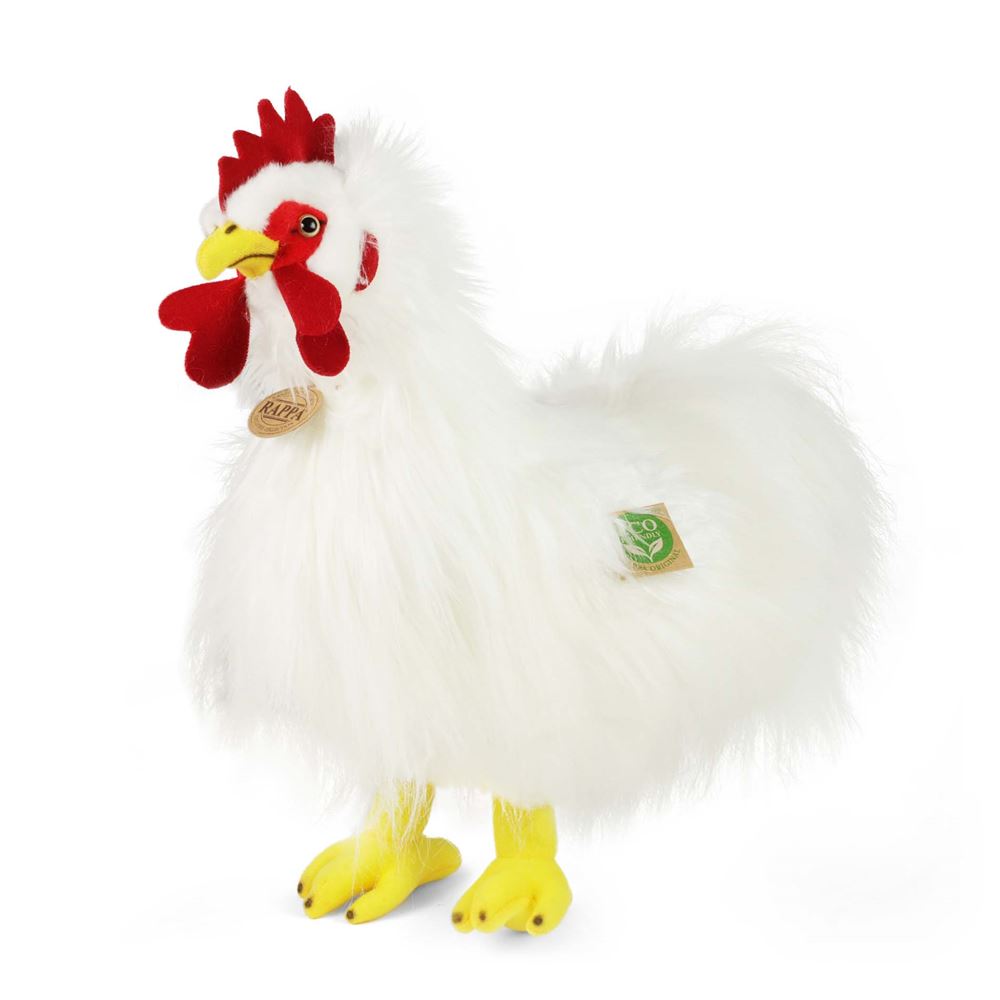 Peluche gallo bianco 33 cm eco-friendly