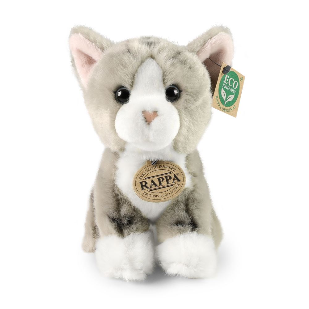 Peluche gatto grigio 18 cm ecologico