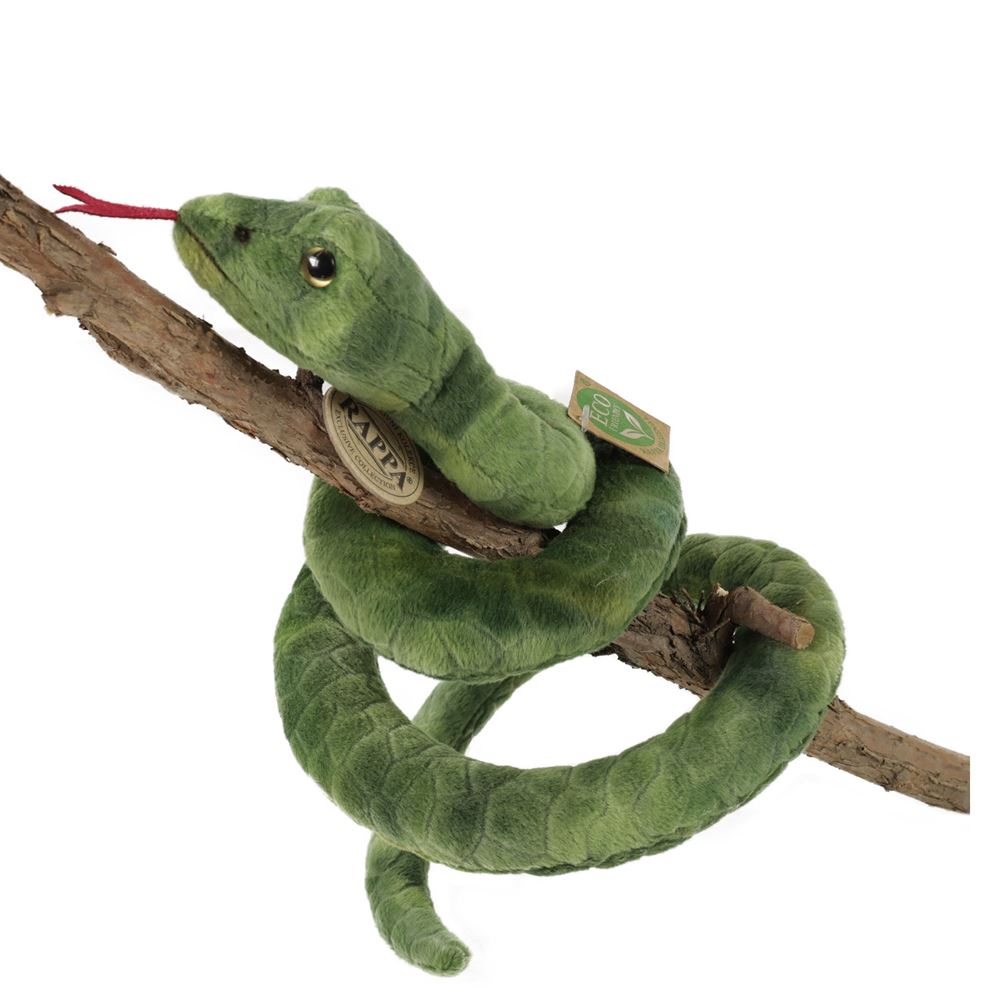 Peluche serpente verde 90 cm ecologico