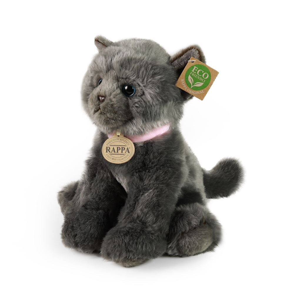 Peluche gatto grigio 25 cm eco-friendly