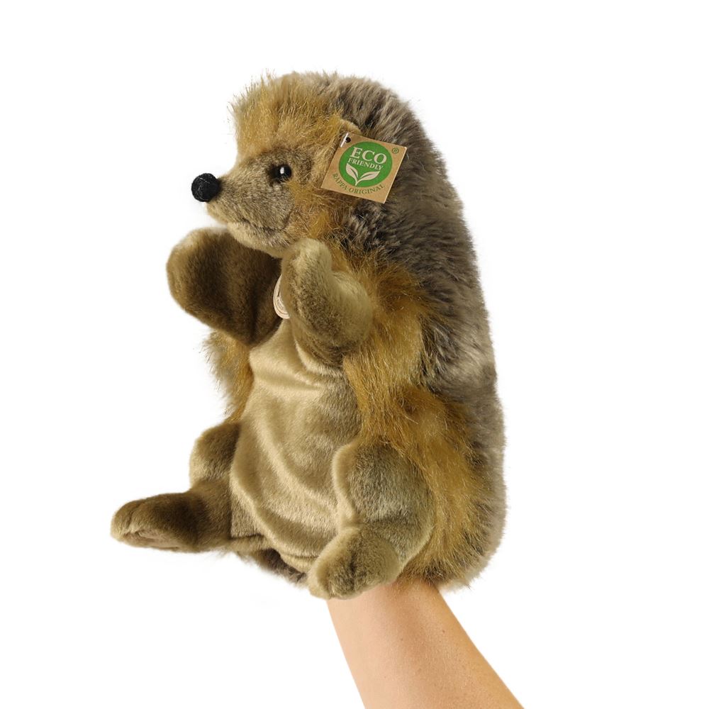 Peluche riccio burattino da mano 25 cm eco