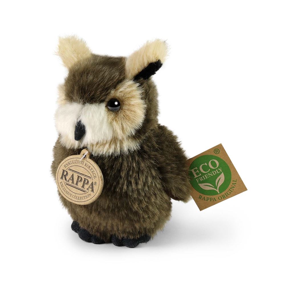 Peluche gufo cornuto grande 13 cm eco-ven