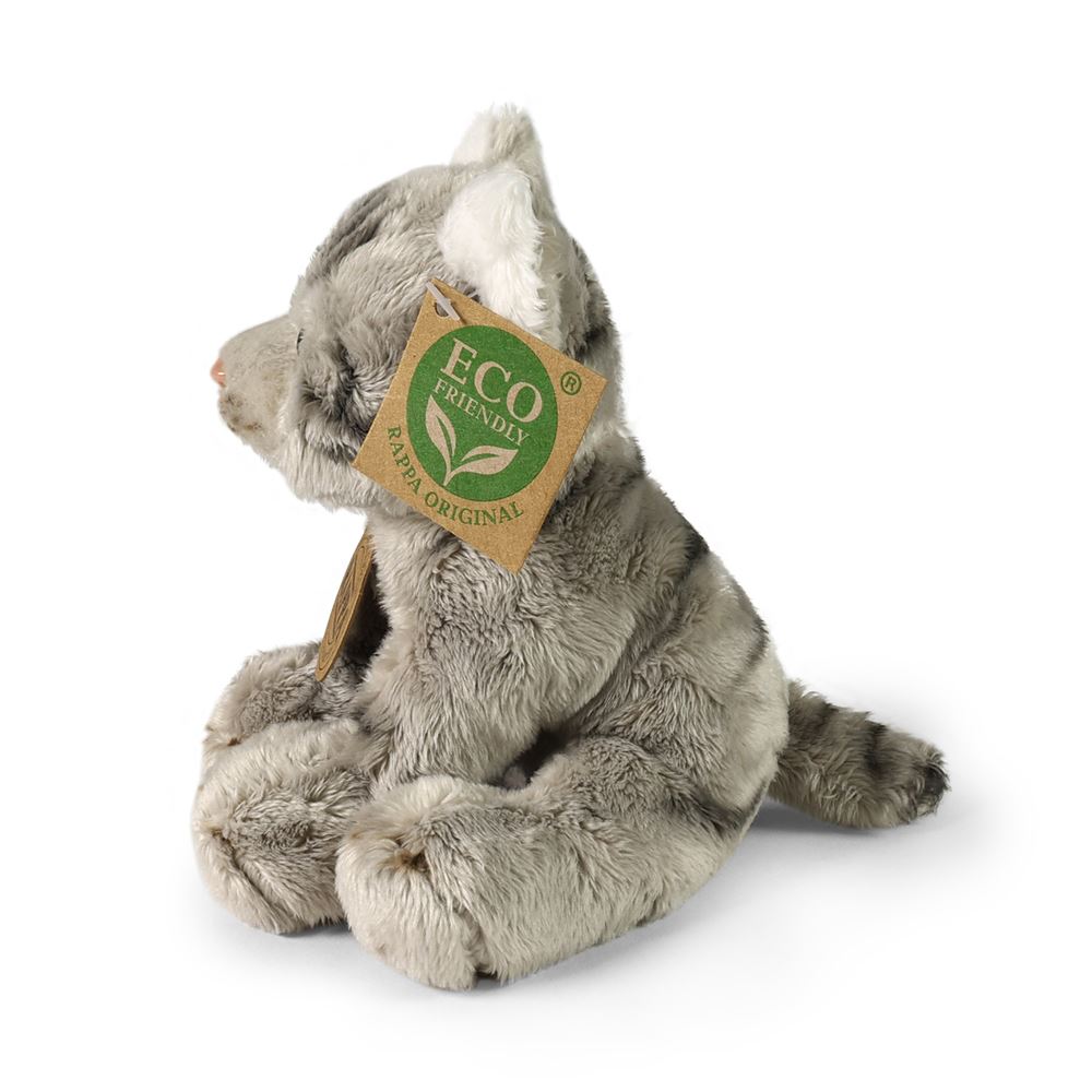 Peluche gatto grigio 14 cm ecologico
