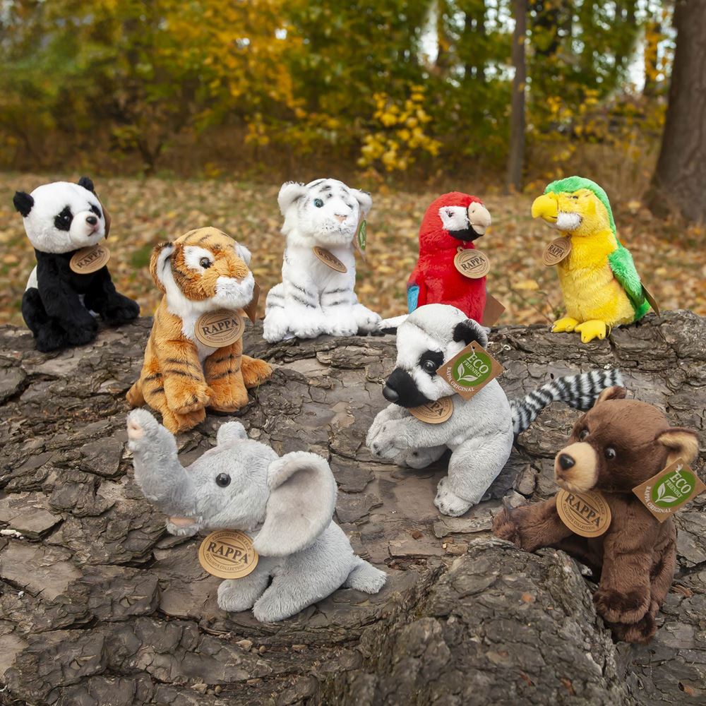 Asst mix esotico di peluche. 15 cm ecologico