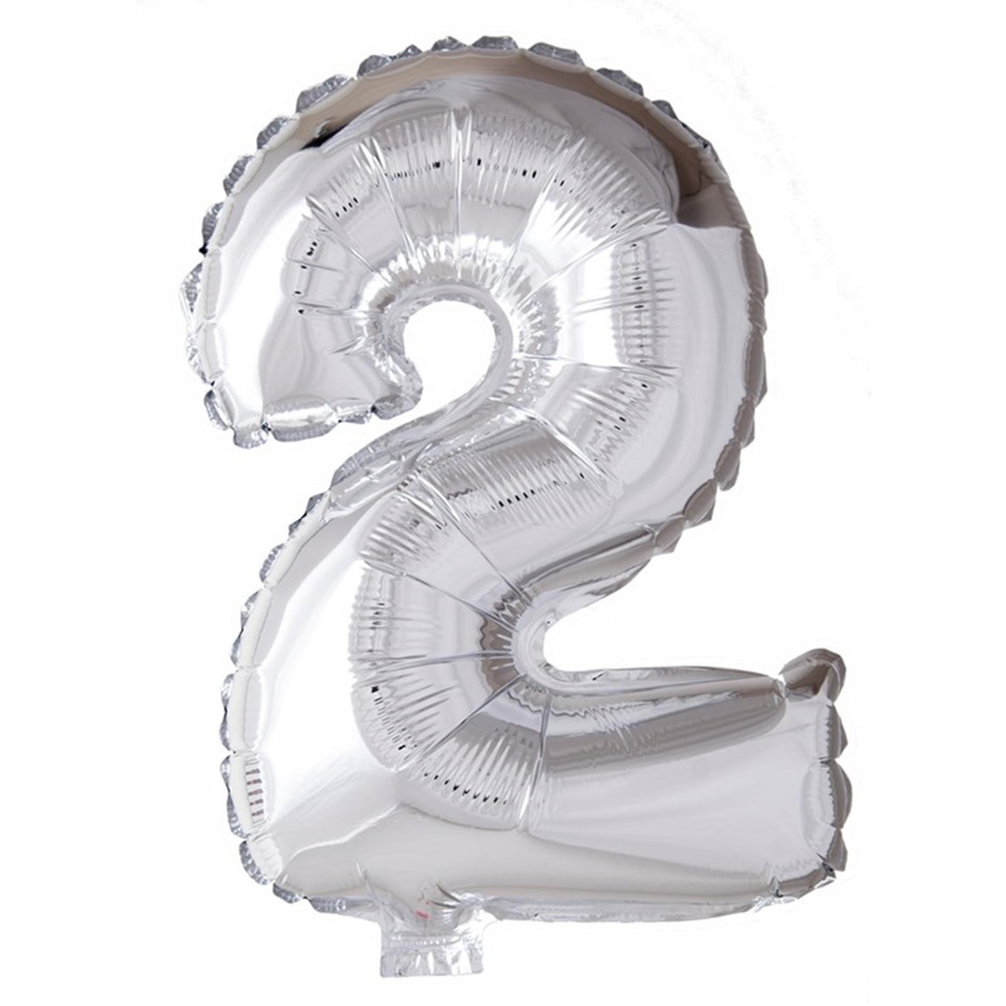 Palloncino in foglio numero '2' argento 40 cm