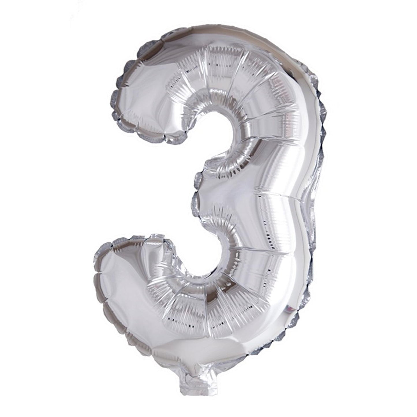 Palloncino foil Globos numero '3' argento 40cm