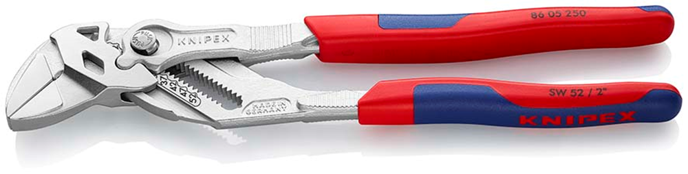 Pinza per chiavi Knipex | Lunghezza 250 mm | pinze e chiave inglese in uno | maniglie multicomponente - 86 05 250 sb