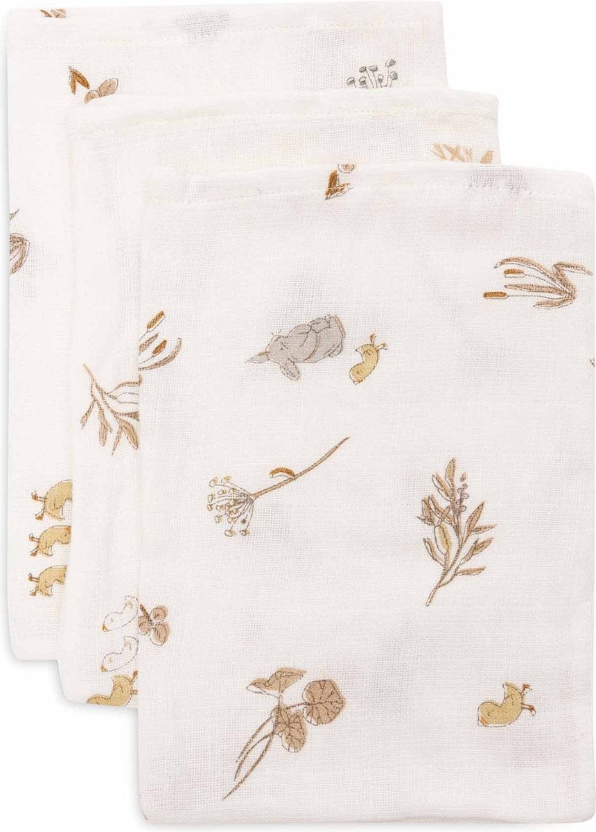 Jollein - salvietta idrofila per bambini - cotone - 3 pezzi - riverside - salvietta per bambini, salviette idrofile -15x20 cm