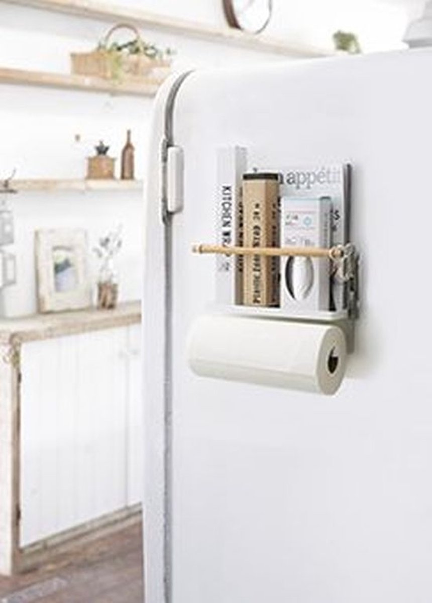 Yamazaki magnetische keukenpapier foliehouder - wit