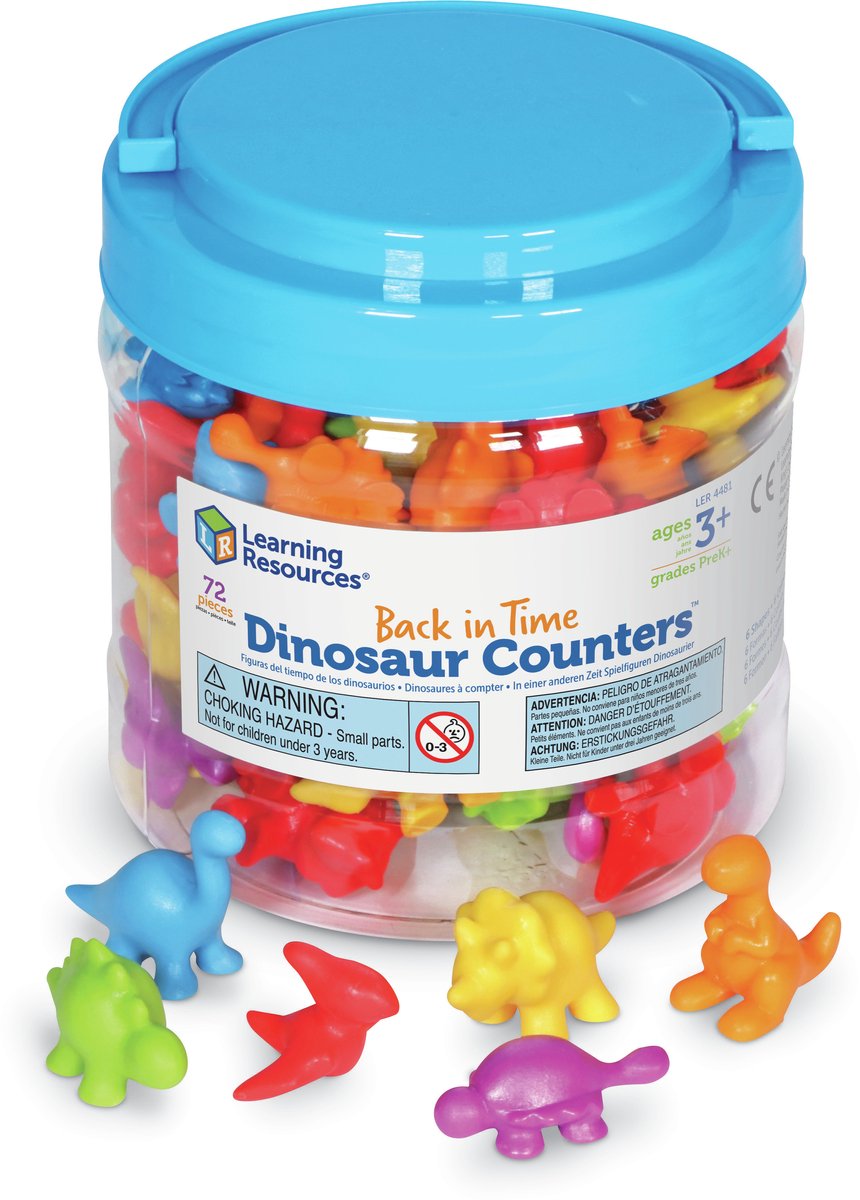 Risorse per l'apprendimento indietro nel tempo Dinosaur Counters® (set da 72) - 1+