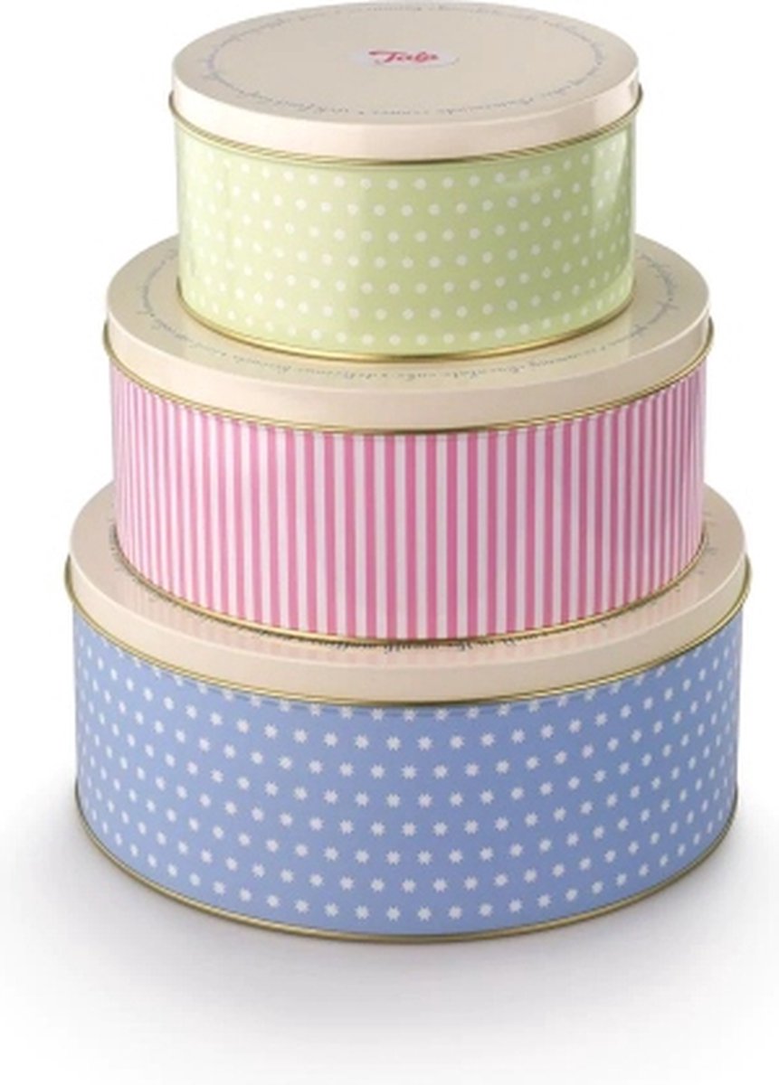 Tala originali - set di scatole per biscotti - 3 scatole per biscotti ermetiche - pastello - per biscotti, torte - impilabili e durevoli - con coperchio di chiusura