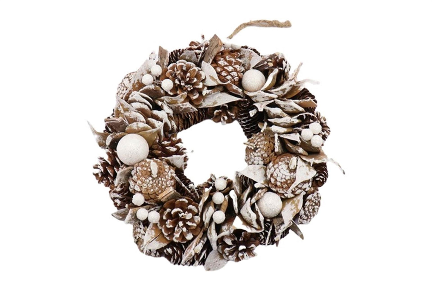 Hbx ghirlanda vivente naturale Northern Glow Snow d30cm bianco