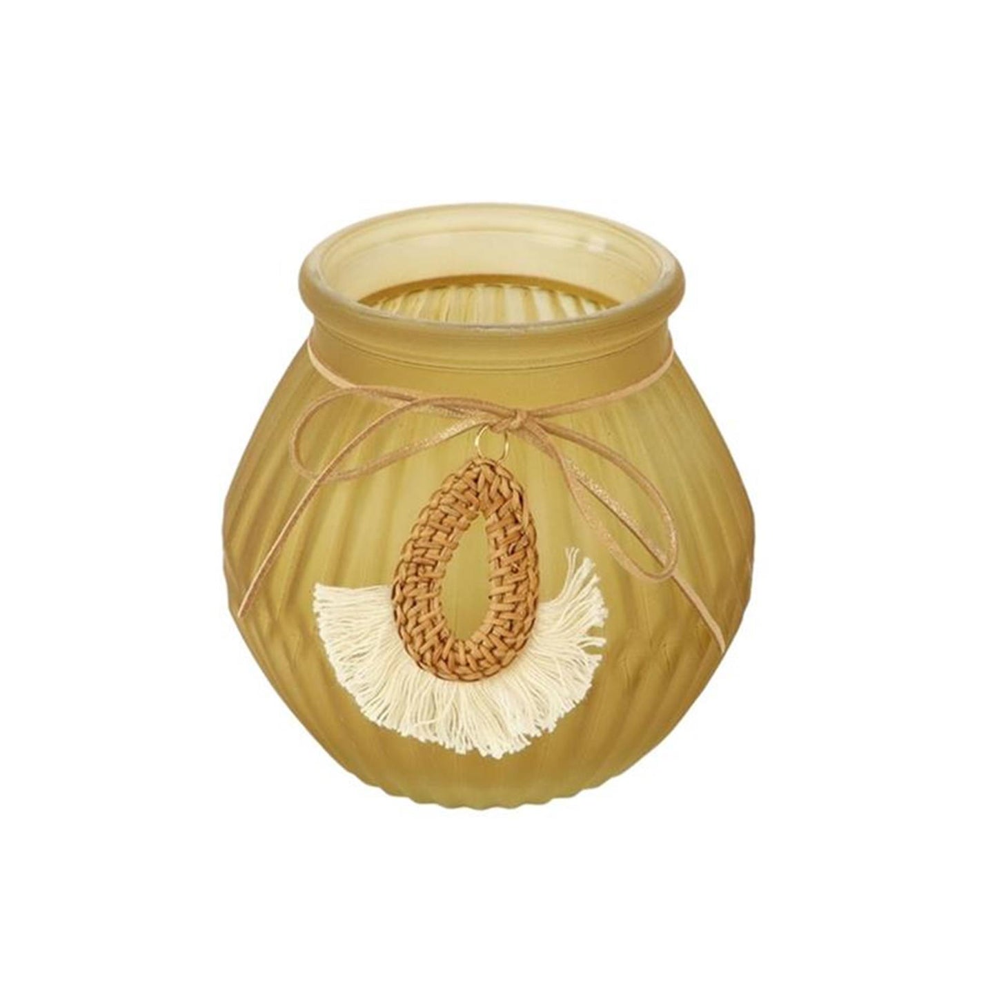 Hbx natural living portavelas con colgante ø12xh12cm