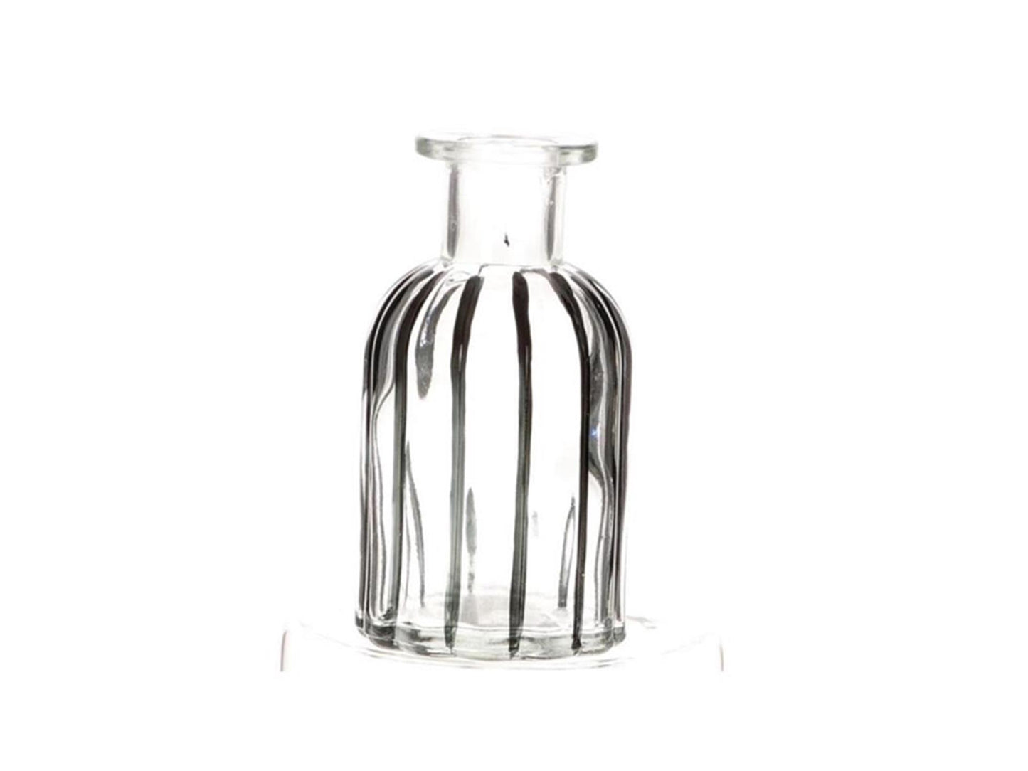 HBx natural living jarrón botella vidrio h10cm negro-transparente