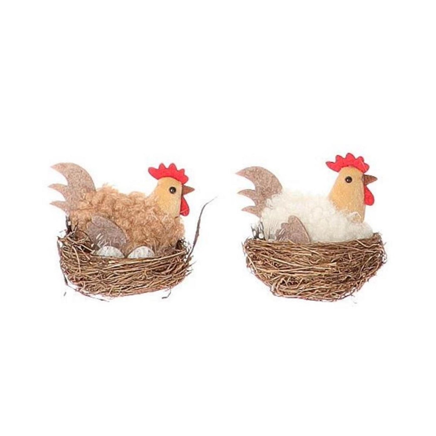 Hbx natural living deco kip kinnom in nest 7,5x5xh6cm verkrijgbaar in wit of bruin