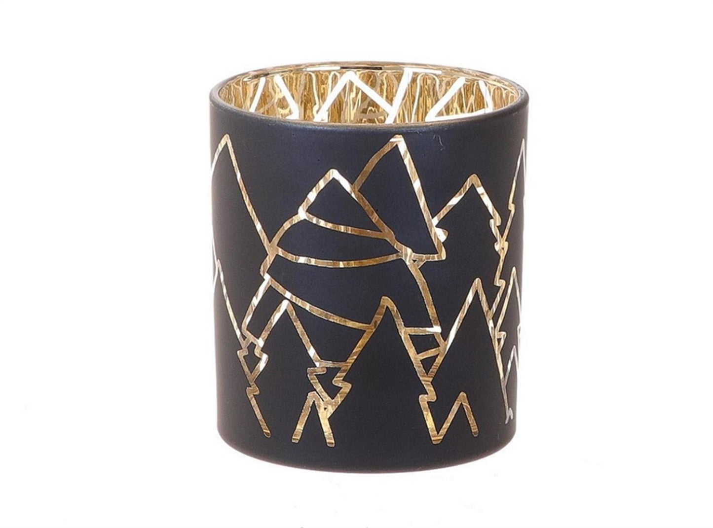 Portavelas Hbx natural living con árboles de Navidad ø7xh8,2cm