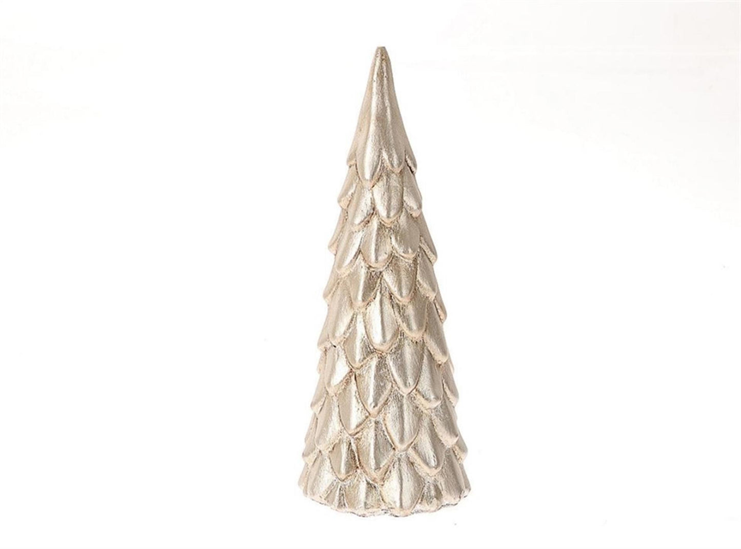 Hbx natural living beeld kerstboom forest steen 9,5x8x23cm zilver