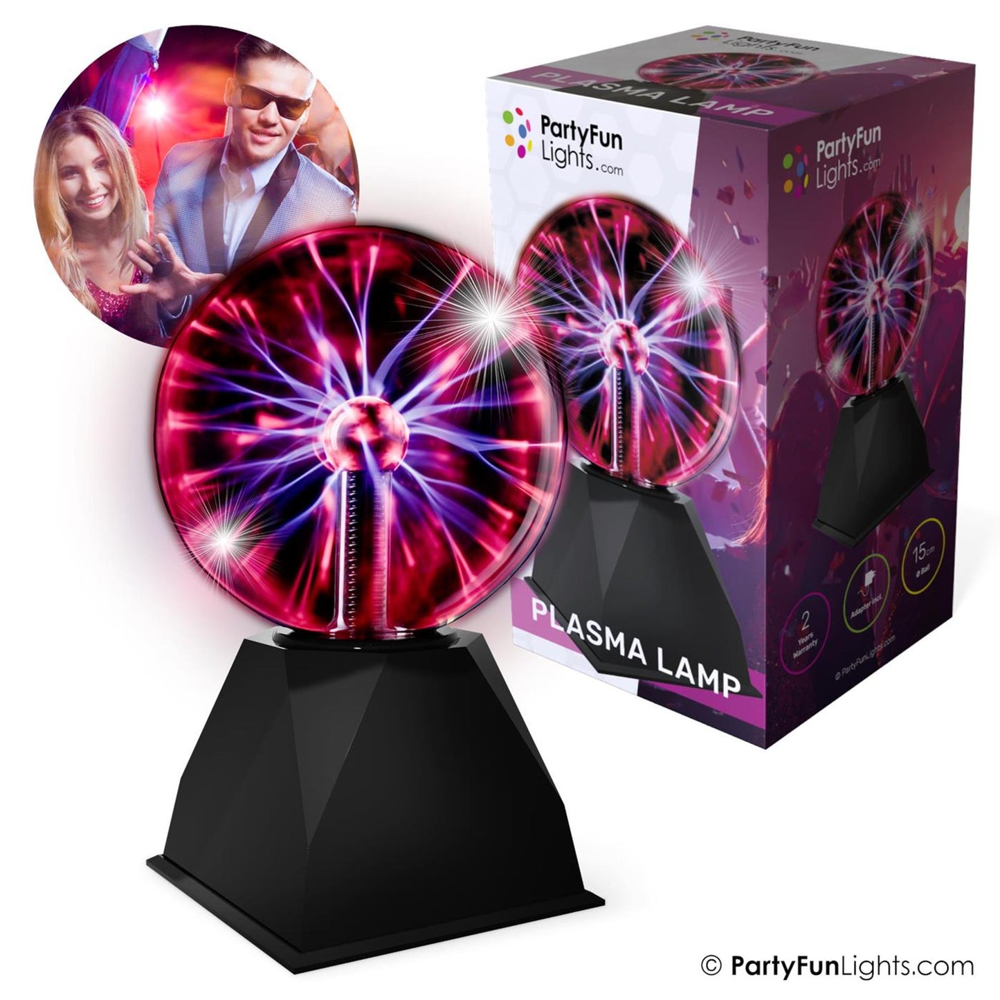 Lampada al plasma con luci divertenti per feste, diametro 15 cm