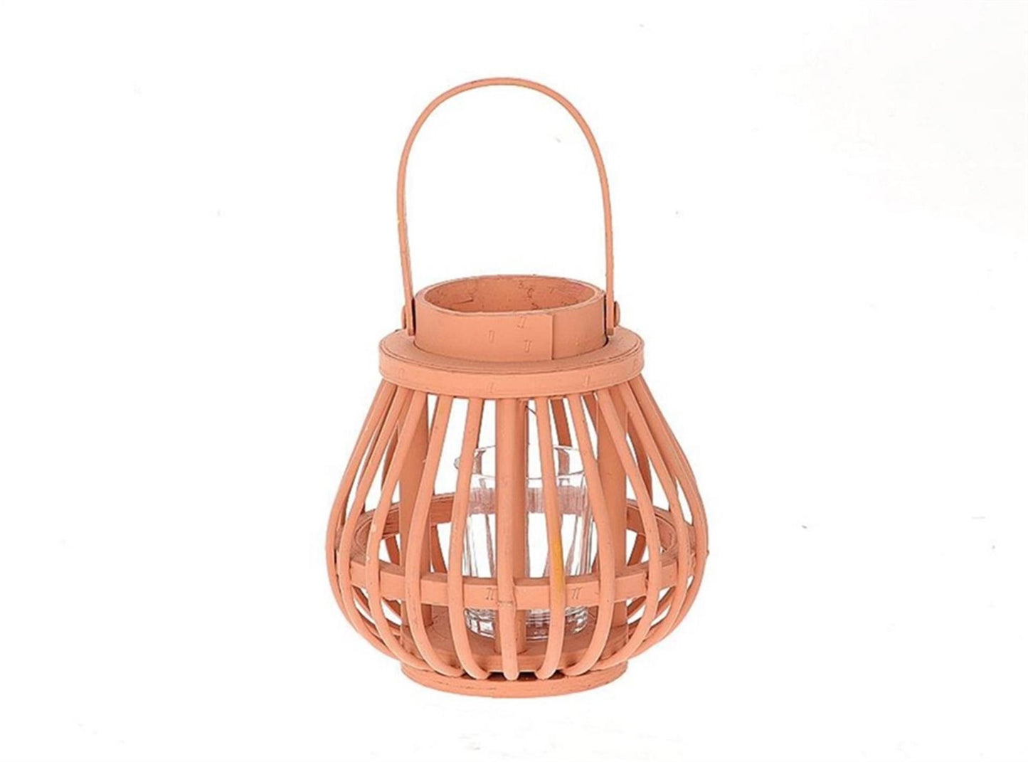 HBx farol natural con cristal h15cm rosa