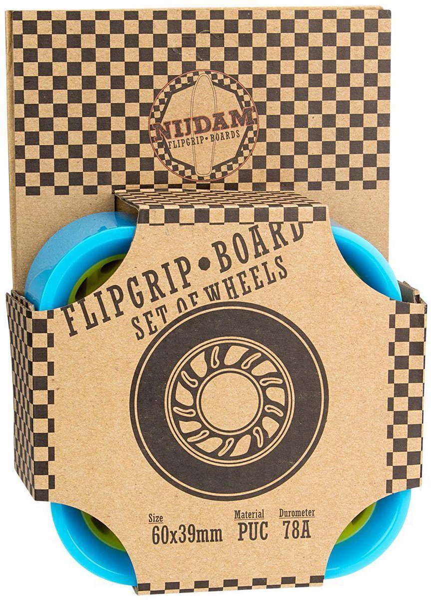 Ruote per tavola Nijdam Flip Grip - 60 x 39 mm - 4 pezzi - blu giallo