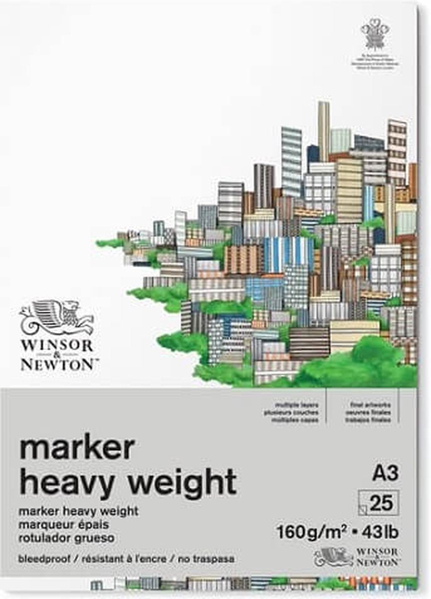 Papel marcador Winsor Newton antisangrado extra pesado A3