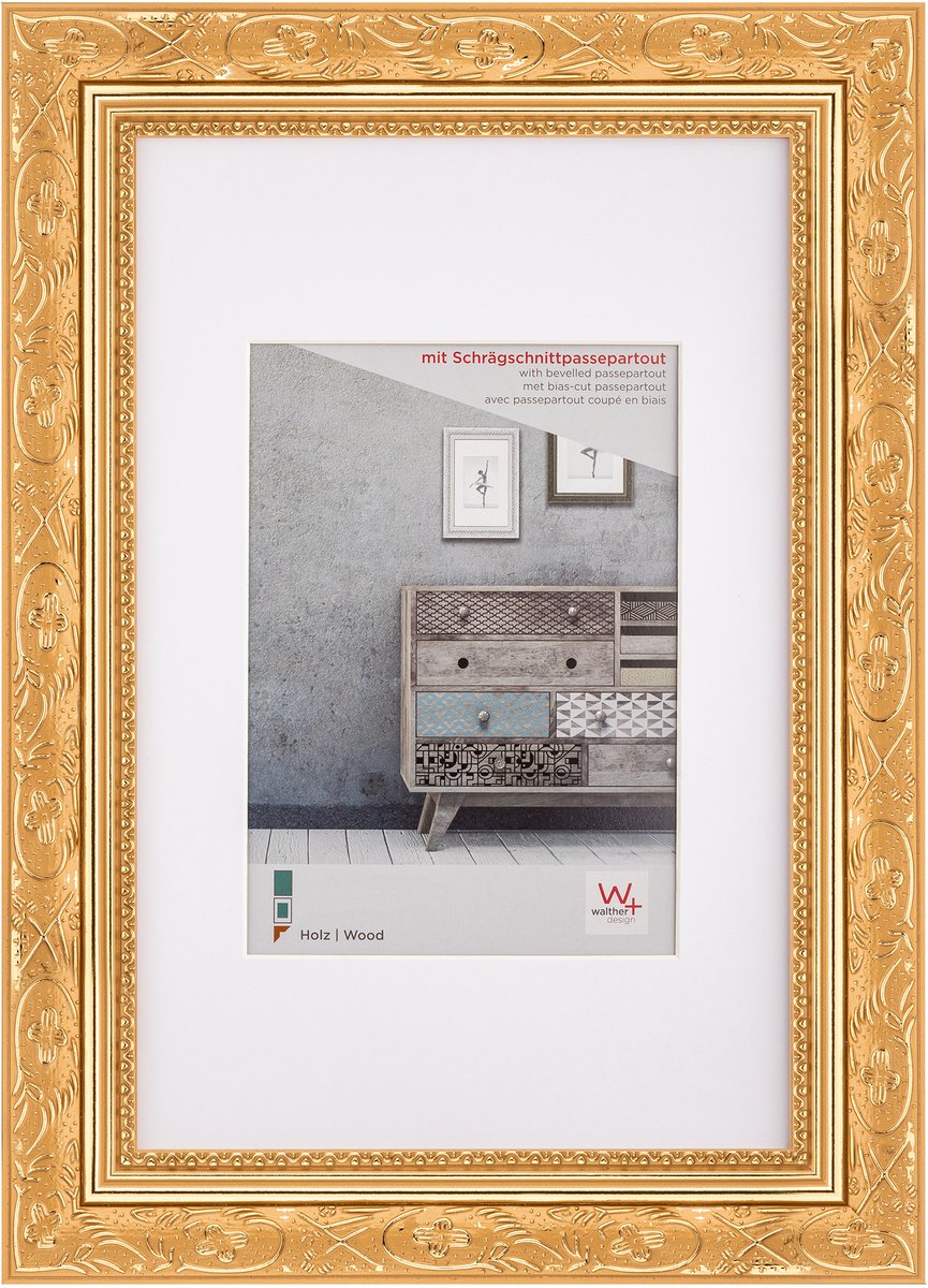Walther barock - houten lijst - fotoformaat 30x40 cm - goud