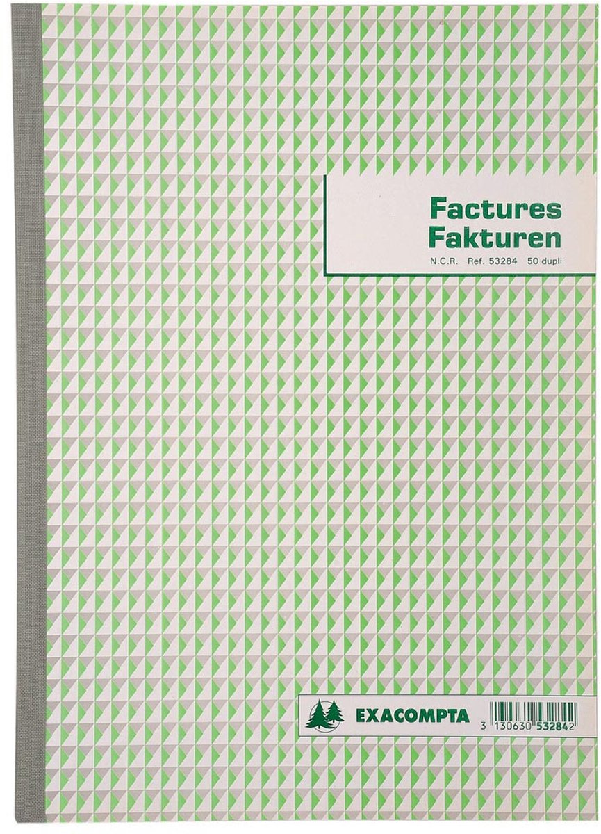 Exacompta factuurboek | ft 29 | 7x21 cm | tweetalig | dupli (50 x 2 vel)