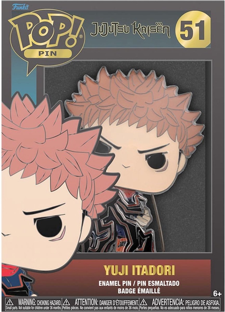 Funko pin jujutsu kaisen - pop! enamel yuji itadori 10 cm pin - multicolours