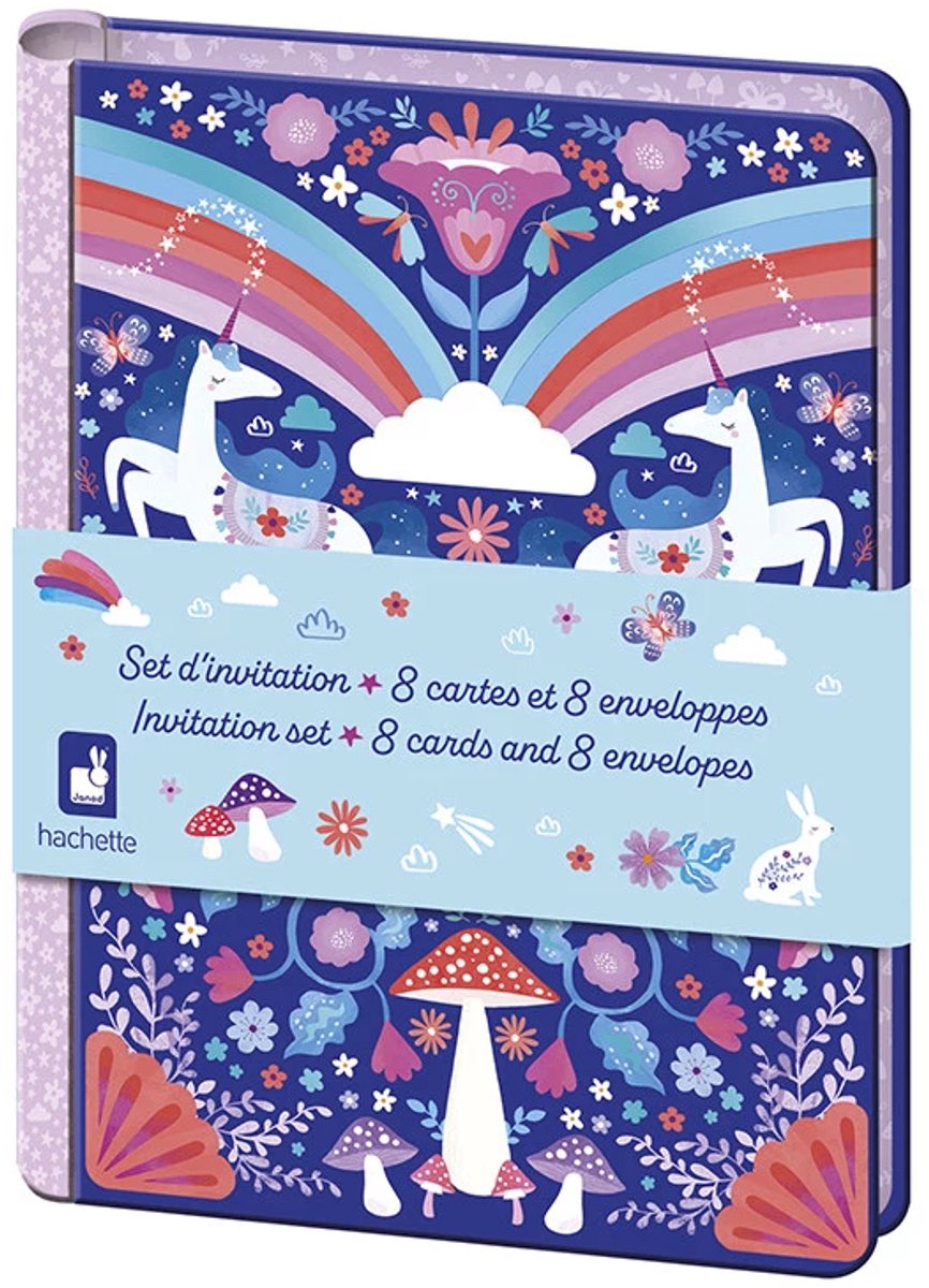 Janod - país de los sueños - set de unicornios para invitaciones