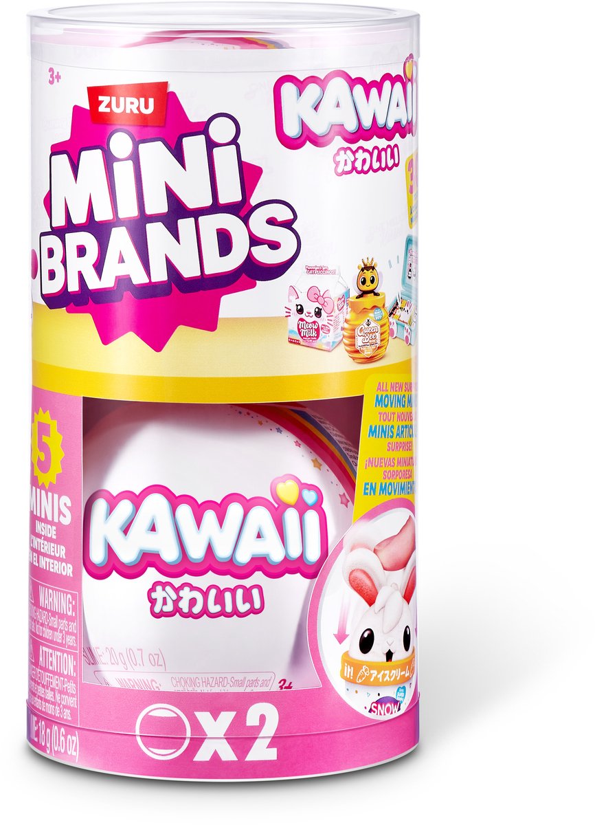 Confezione mini marche da 2 capsule con capsula kawaii di zuru